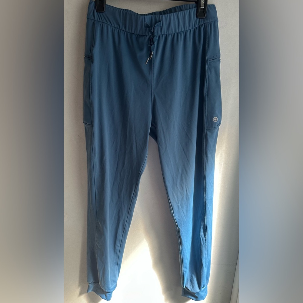 CRZ Yoga Womens Blue Jogger Pants Size M Stretch Drawstring Zip Pocket Athletic